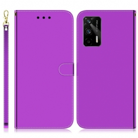 Folio Cover Realme GT 5G Copri Specchietto In Ecopelle