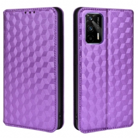 Folio Cover Realme GT 5G Custodia in pelle Effetto Pelle Diamante