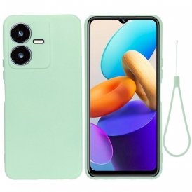 Cover Vivo Y22s Silicone Liquido Con Cordino