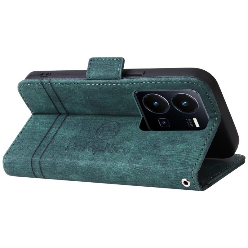 Custodia in pelle Vivo Y22s Betopnice Porta Carte Frontale