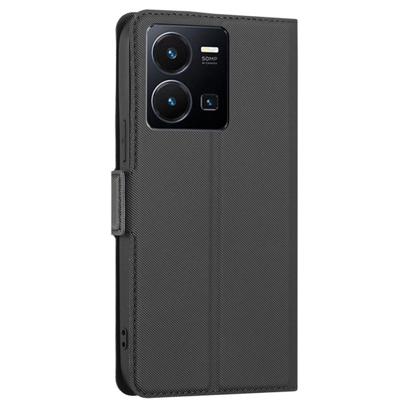 Custodia in pelle Vivo Y22s Doppia Chiusura Bicolore