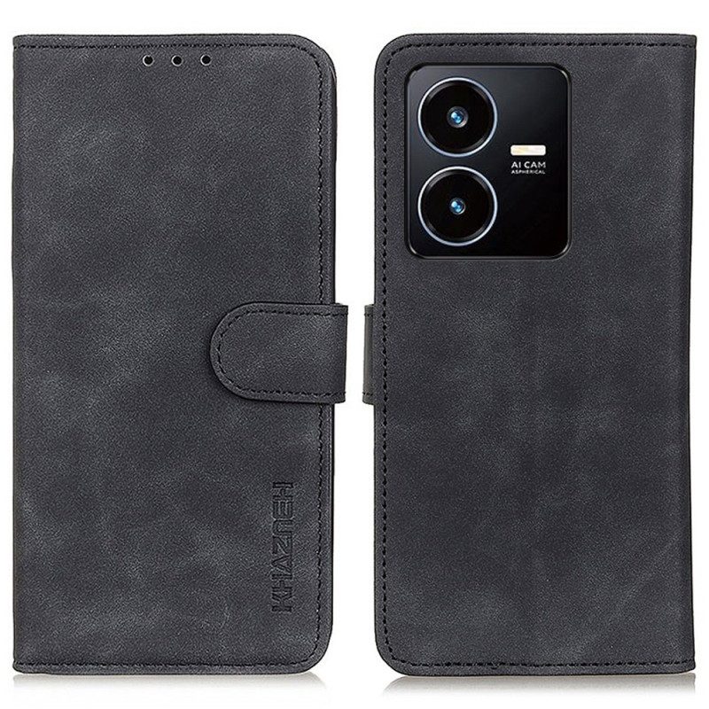 Custodia in pelle Vivo Y22s Khazneh Effetto Pelle