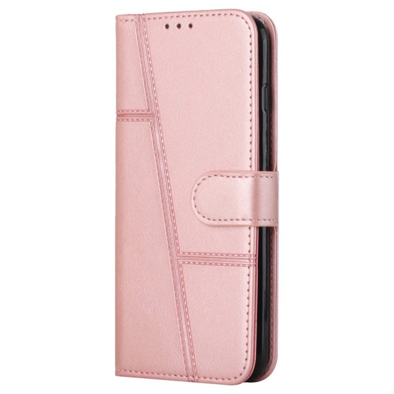 Custodia in pelle Vivo Y22s Linee Geometriche A Strisce