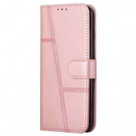 Custodia in pelle Vivo Y22s Linee Geometriche A Strisce