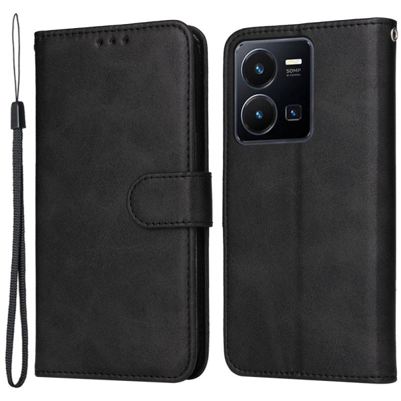 Custodia in pelle Vivo Y22s Semplice Con Cinturino
