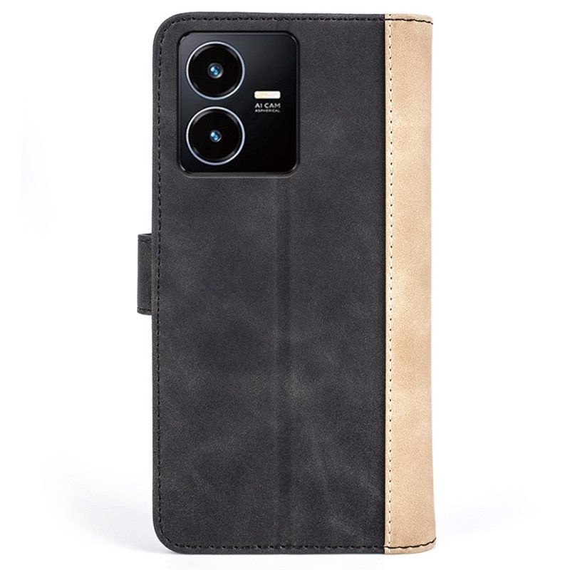Custodia in pelle Vivo Y22s Stile In Pelle Ondulata