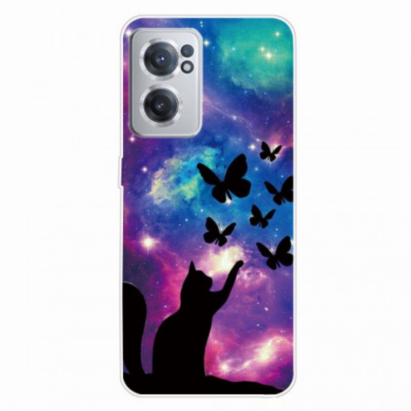 Cover OnePlus Nord CE 2 5G Gatto E Farfalle