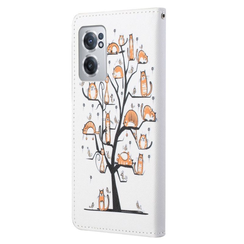 Custodia in pelle OnePlus Nord CE 2 5G Albero Dei Gatti