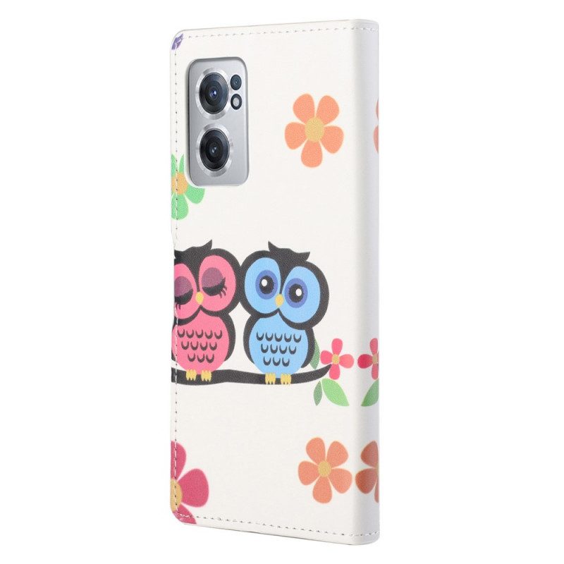 Custodia in pelle OnePlus Nord CE 2 5G Coppia Di Uccelli