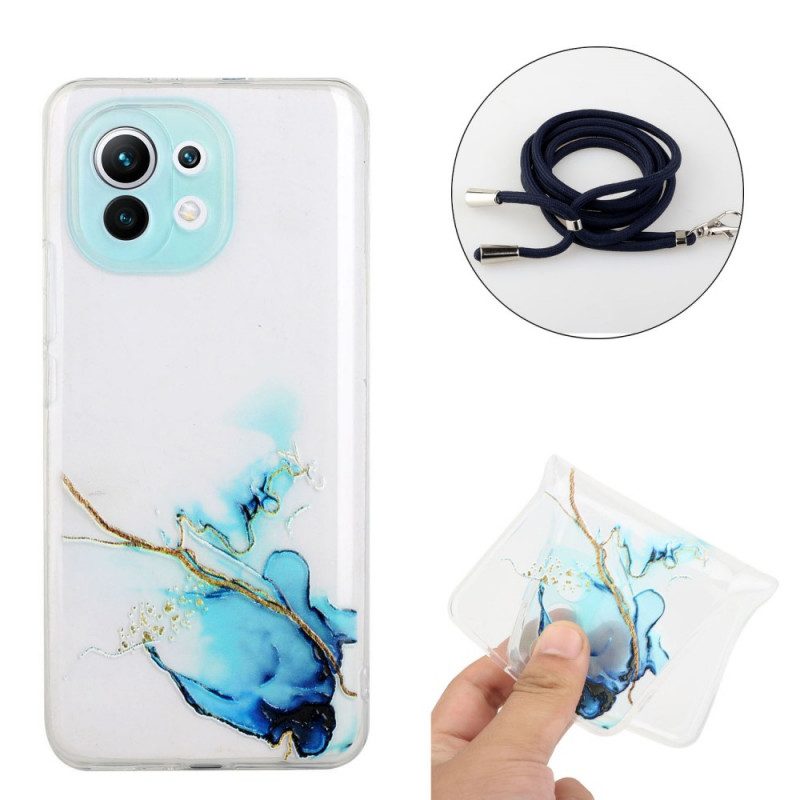 Cover Xiaomi Mi 11 Lite 4G / 5G / 5G NE Con Cordone Di Marmo
