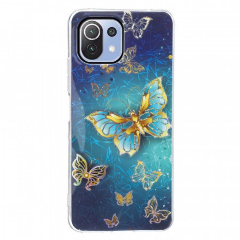Cover Xiaomi Mi 11 Lite 4G / 5G / 5G NE Farfalle Dorate