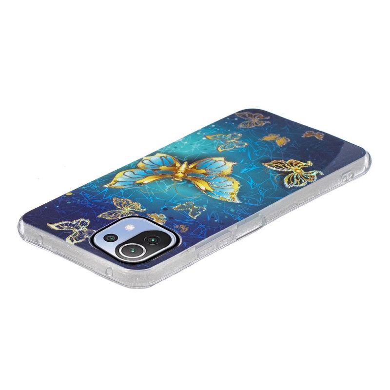 Cover Xiaomi Mi 11 Lite 4G / 5G / 5G NE Farfalle Dorate