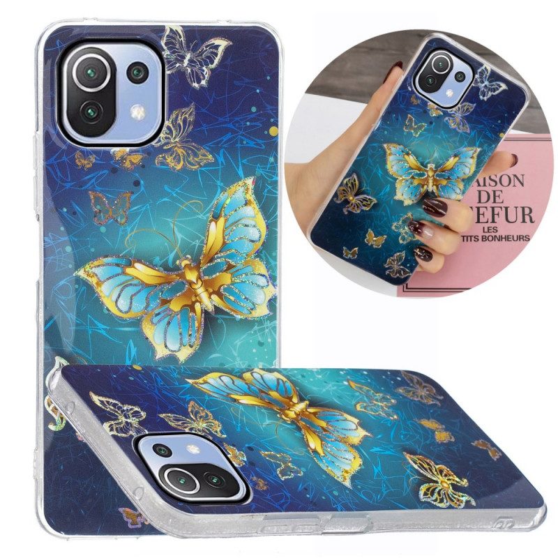 Cover Xiaomi Mi 11 Lite 4G / 5G / 5G NE Farfalle Dorate