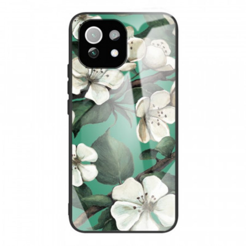 Cover Xiaomi Mi 11 Lite 4G / 5G / 5G NE Fiori In Vetro Temperato