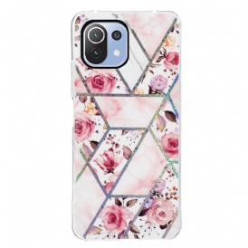 Cover Xiaomi Mi 11 Lite 4G / 5G / 5G NE Fiori Marmorizzati