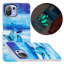 Cover Xiaomi Mi 11 Lite 4G / 5G / 5G NE Serie Di Farfalle Al Neon