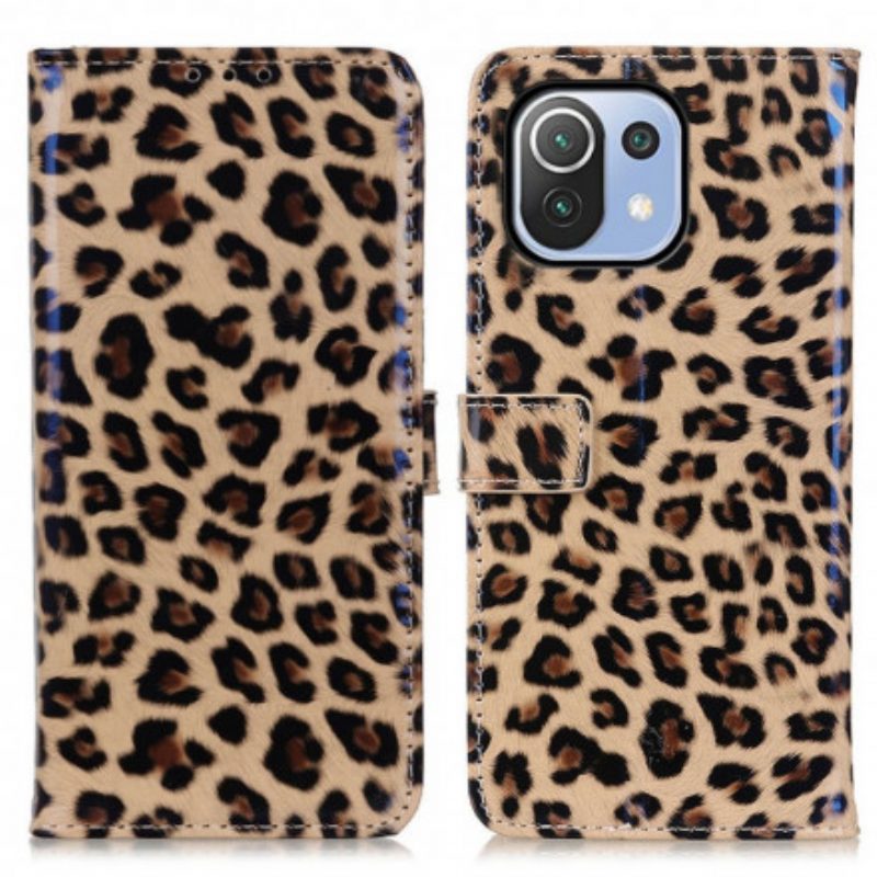 Custodia A Portafoglio Xiaomi Mi 11 Lite 4G / 5G / 5G NE Leopardo