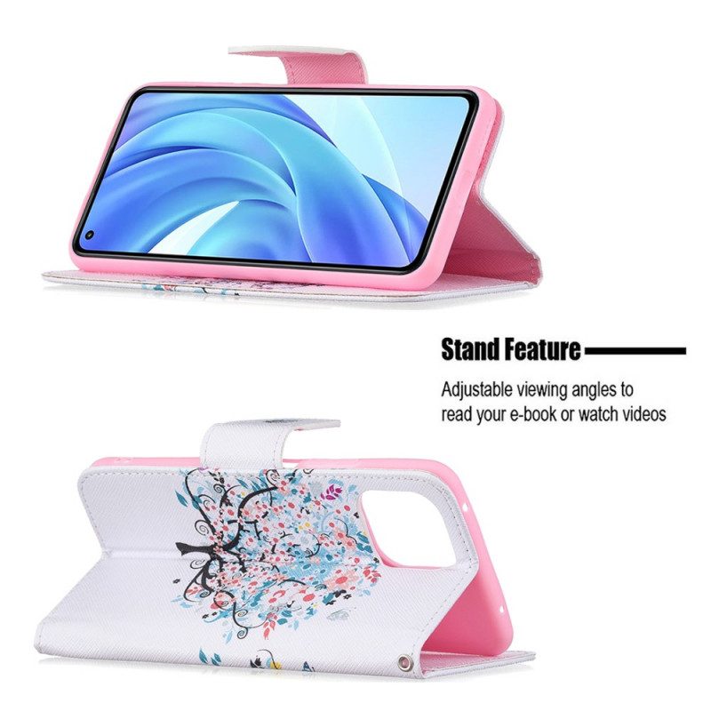 Custodia in pelle Xiaomi Mi 11 Lite 4G / 5G / 5G NE Albero Fiorito