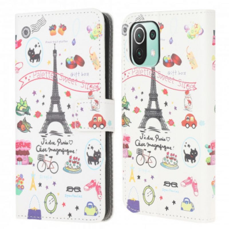 Custodia in pelle Xiaomi Mi 11 Lite 4G / 5G / 5G NE Amo Parigi