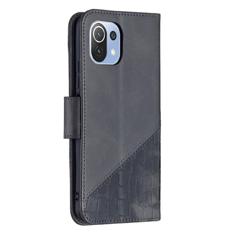 Custodia in pelle Xiaomi Mi 11 Lite 4G / 5G / 5G NE Classico Effetto Pelle Di Coccodrillo