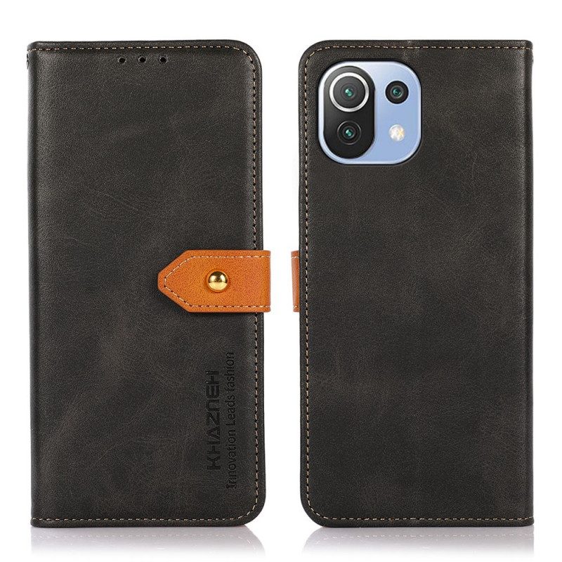 Custodia in pelle Xiaomi Mi 11 Lite 4G / 5G / 5G NE Con Cinturino Khazneh