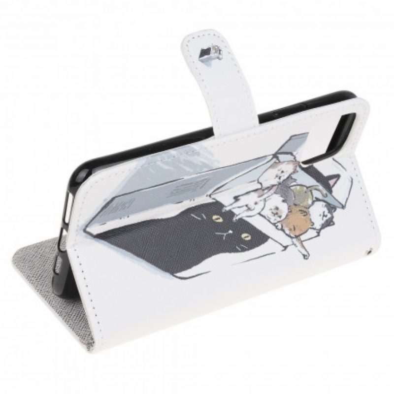 Custodia in pelle Xiaomi Mi 11 Lite 4G / 5G / 5G NE Consegna Gatti