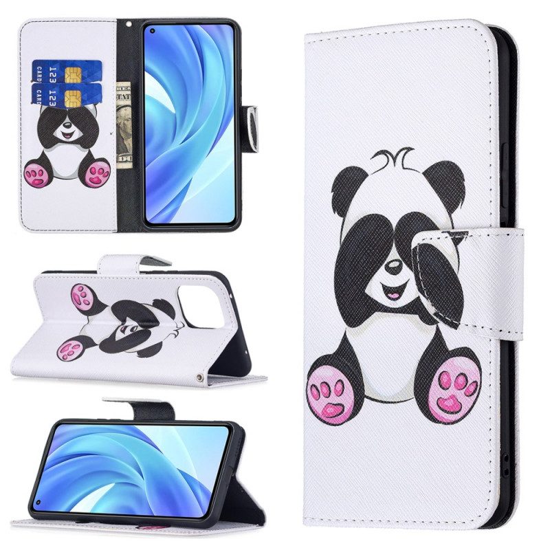 Custodia in pelle Xiaomi Mi 11 Lite 4G / 5G / 5G NE Divertimento Panda