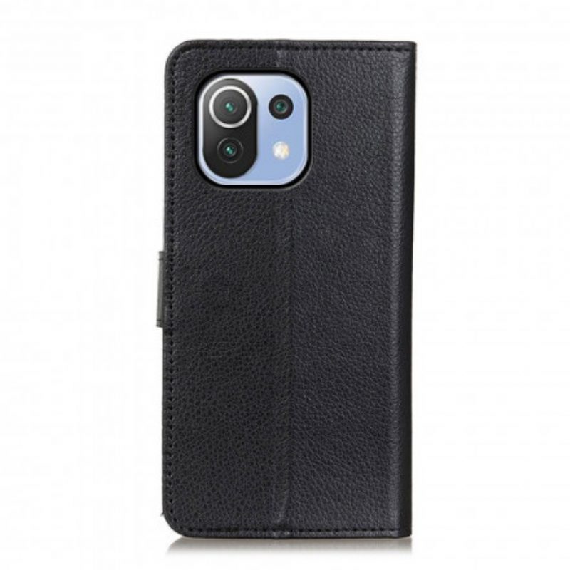Custodia in pelle Xiaomi Mi 11 Lite 4G / 5G / 5G NE Ecopelle Tradizionale Litchi