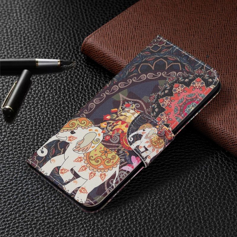 Custodia in pelle Xiaomi Mi 11 Lite 4G / 5G / 5G NE Elefanti Indiani