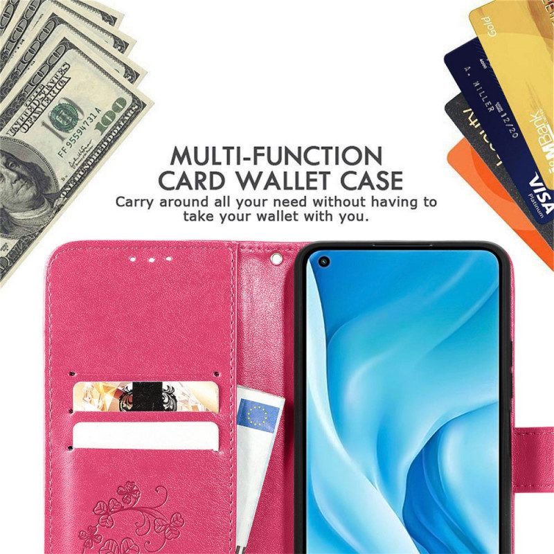Custodia in pelle Xiaomi Mi 11 Lite 4G / 5G / 5G NE Fiori Asiatici