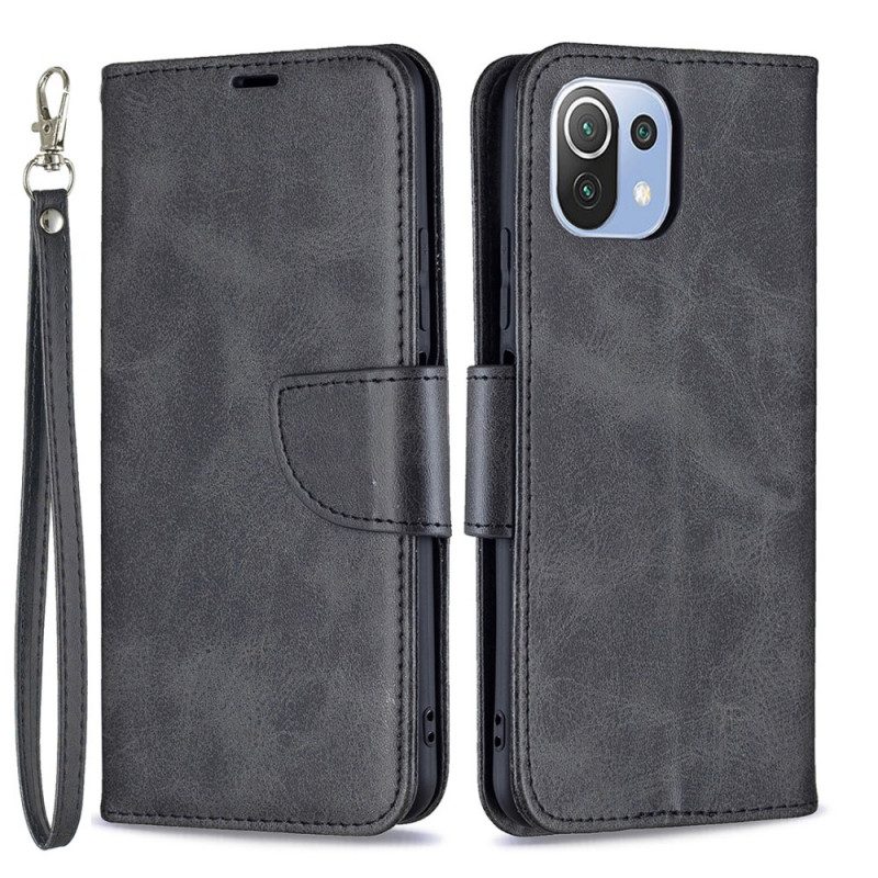 Custodia in pelle Xiaomi Mi 11 Lite 4G / 5G / 5G NE Folio Cover Lembo Liscio Obliquo