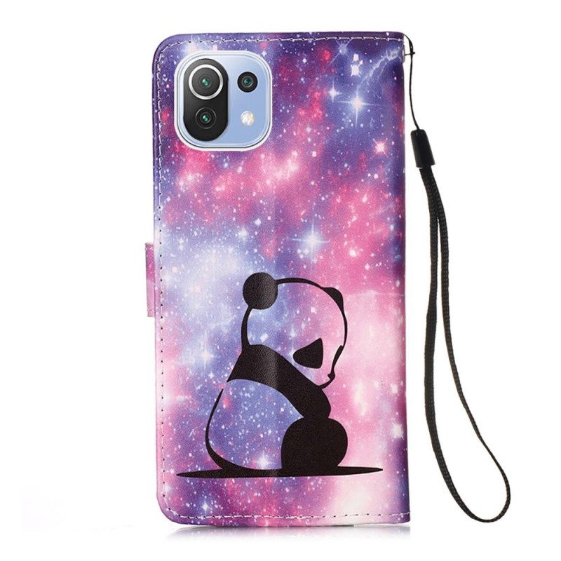 Custodia in pelle Xiaomi Mi 11 Lite 4G / 5G / 5G NE Galassia Panda