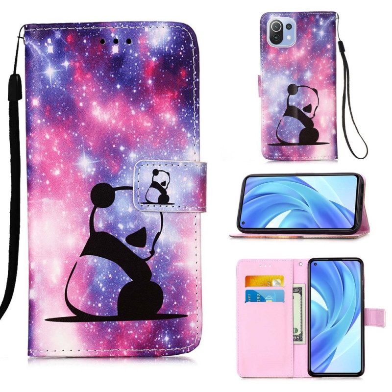 Custodia in pelle Xiaomi Mi 11 Lite 4G / 5G / 5G NE Galassia Panda