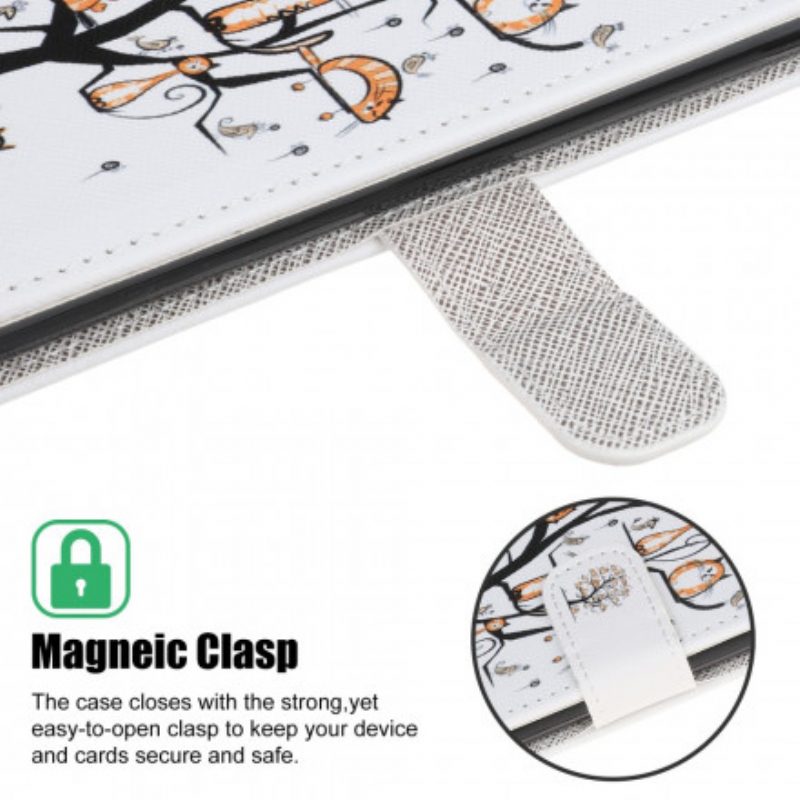 Custodia in pelle Xiaomi Mi 11 Lite 4G / 5G / 5G NE Gatti Funky Con Cinturino