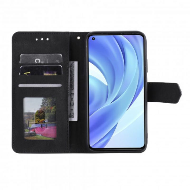 Custodia in pelle Xiaomi Mi 11 Lite 4G / 5G / 5G NE Rivetti Bicolore In Ecopelle