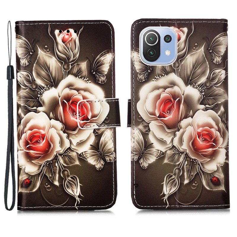 Custodia in pelle Xiaomi Mi 11 Lite 4G / 5G / 5G NE Rose D'oro