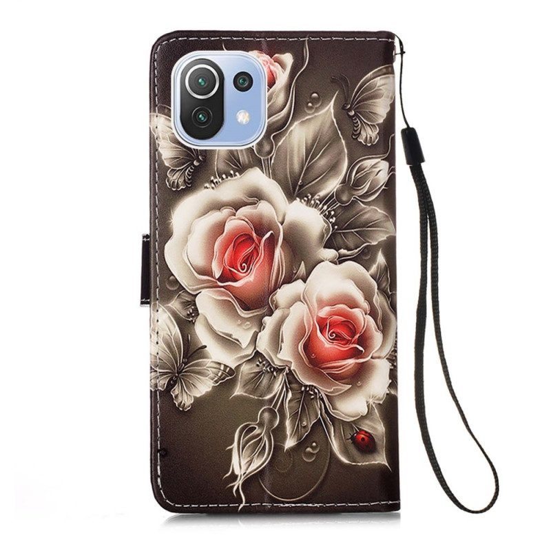 Custodia in pelle Xiaomi Mi 11 Lite 4G / 5G / 5G NE Rose D'oro