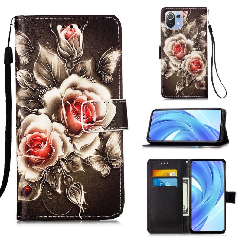 Custodia in pelle Xiaomi Mi 11 Lite 4G / 5G / 5G NE Rose D'oro