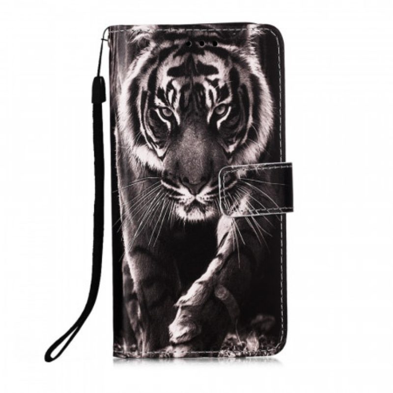 Custodia in pelle Xiaomi Mi 11 Lite 4G / 5G / 5G NE Tigre Notturna
