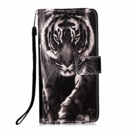 Custodia in pelle Xiaomi Mi 11 Lite 4G / 5G / 5G NE Tigre Notturna