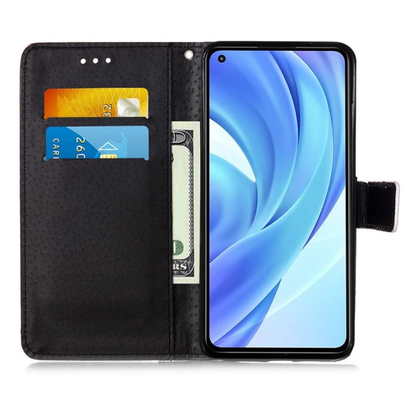 Custodia in pelle Xiaomi Mi 11 Lite 4G / 5G / 5G NE Tigre Notturna