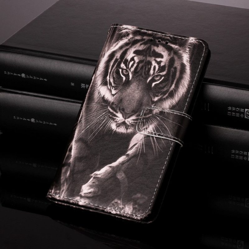 Custodia in pelle Xiaomi Mi 11 Lite 4G / 5G / 5G NE Tigre Notturna