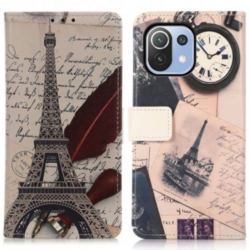 Custodia in pelle Xiaomi Mi 11 Lite 4G / 5G / 5G NE Torre Eiffel Del Poeta