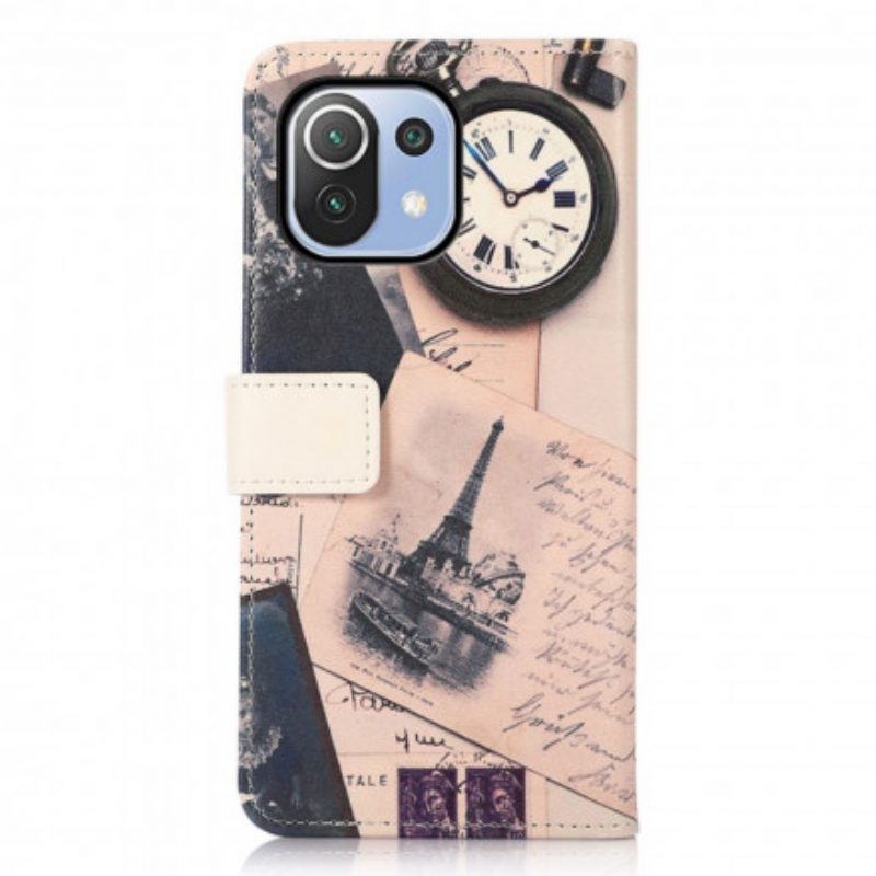 Custodia in pelle Xiaomi Mi 11 Lite 4G / 5G / 5G NE Torre Eiffel Del Poeta