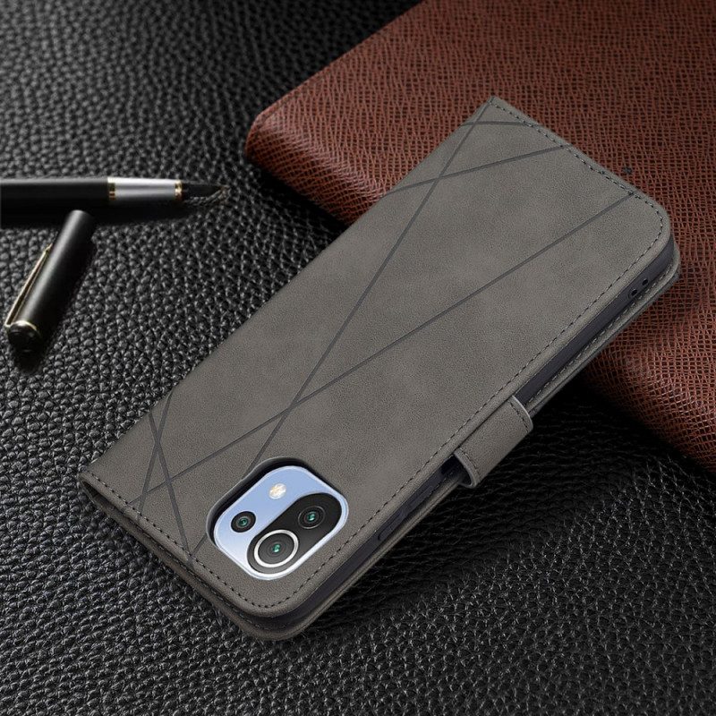Custodia in pelle Xiaomi Mi 11 Lite 4G / 5G / 5G NE Triangolo Binfen Colore