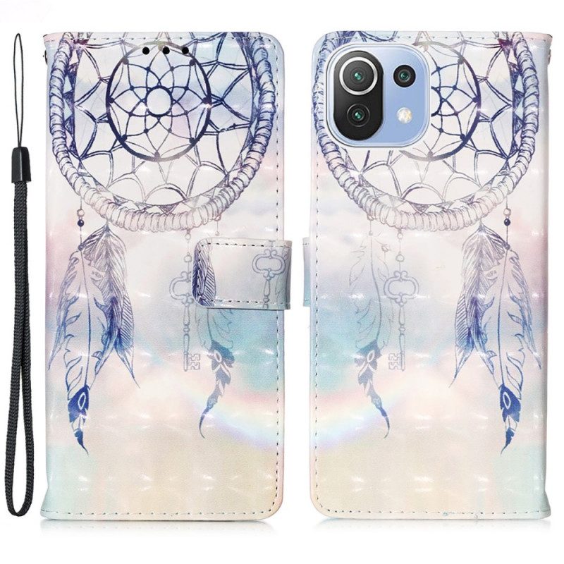 Folio Cover Xiaomi Mi 11 Lite 4G / 5G / 5G NE Acchiappasogni Ad Acquerello