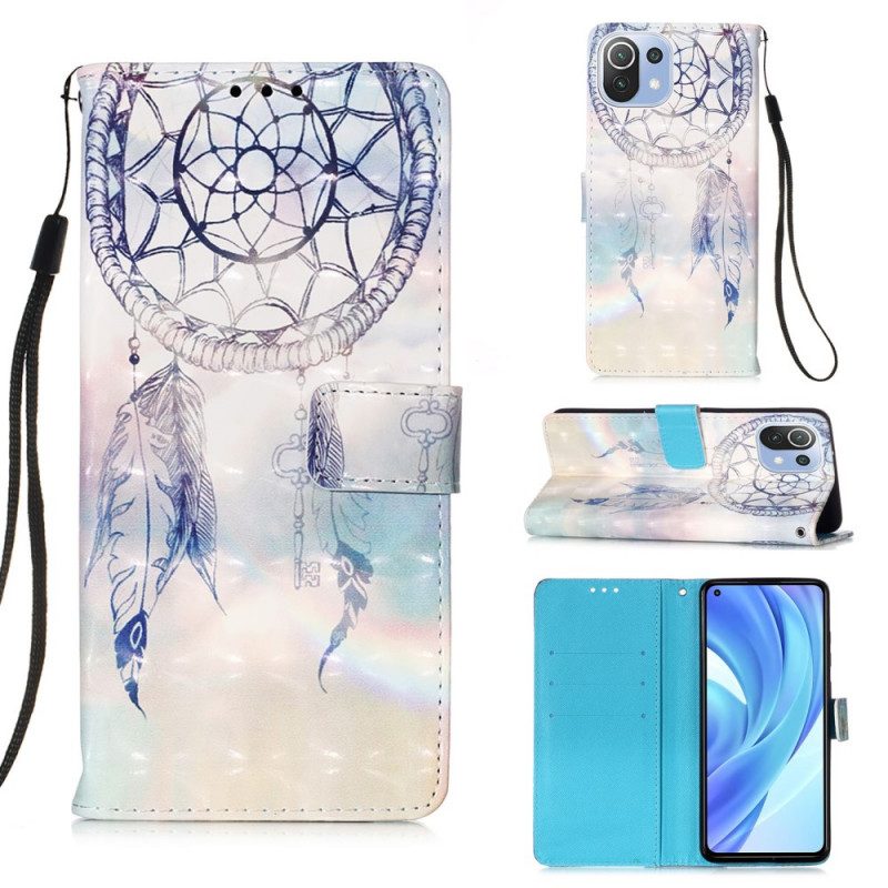 Folio Cover Xiaomi Mi 11 Lite 4G / 5G / 5G NE Acchiappasogni Ad Acquerello