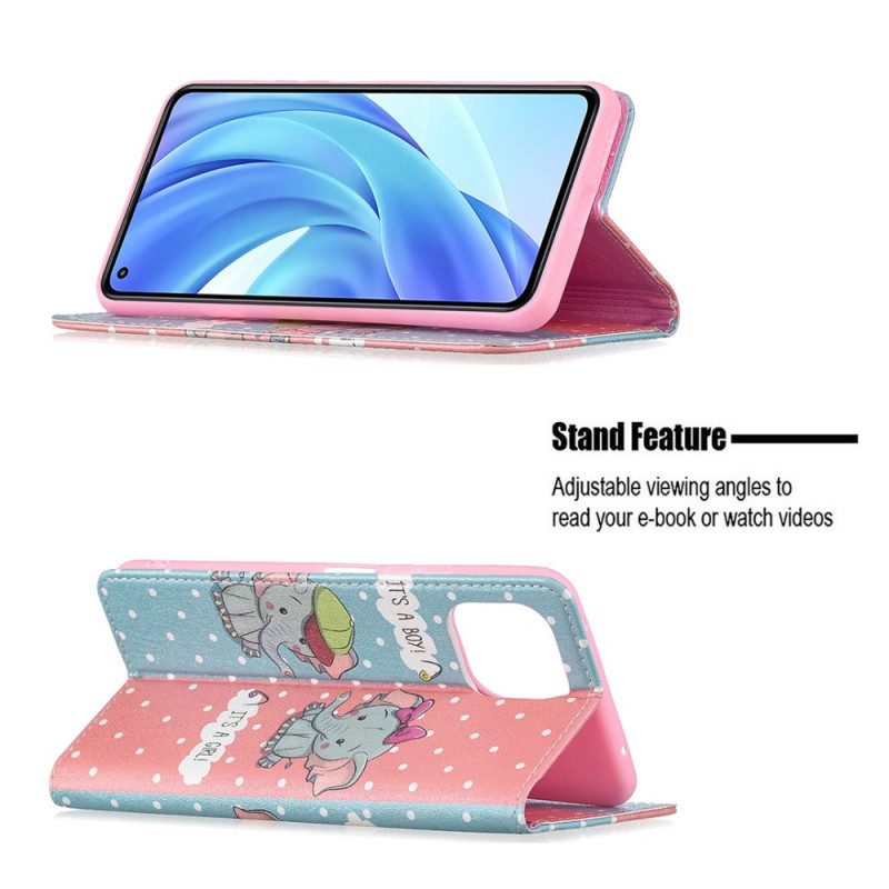 Folio Cover Xiaomi Mi 11 Lite 4G / 5G / 5G NE Custodia in pelle Elefantini