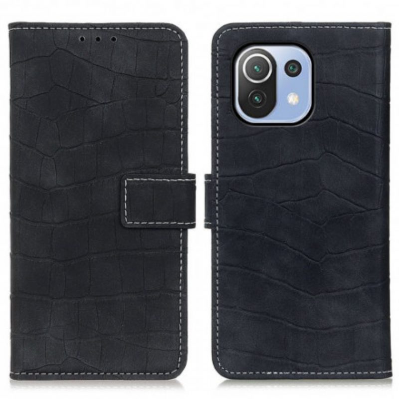 Folio Cover Xiaomi Mi 11 Lite 4G / 5G / 5G NE Custodia in pelle Trama Di Coccodrillo