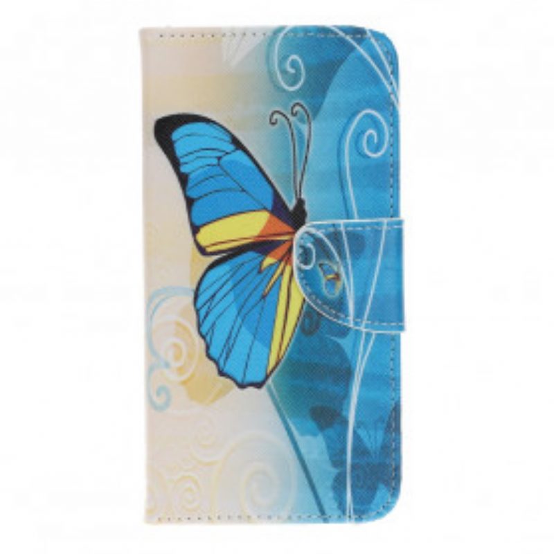 Folio Cover Xiaomi Mi 11 Lite 4G / 5G / 5G NE Farfalla Blu E Gialla